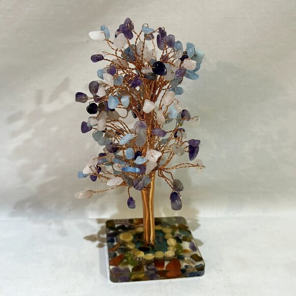 Chakra Crystal Tree of Life Feng Shui Bonsai Gemstone Tree on Acrylic Base - Picture 5 of 6